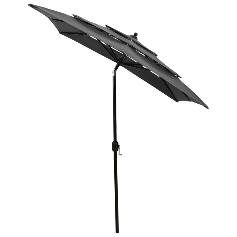 Dendron 200 cm W X 200 cm D Hexagonal Market Parasol with Crank Lift, Anthracite