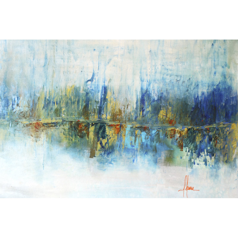 Aqua Azul by Leticia Herrera - No Frame Painting on Canvas, 51cm H x 76cm W