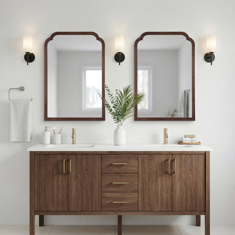 Miroir mural Ancalin, Noyer, 36 po x 24 po