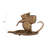 Mouse-on-Leaf Cast Metal Taper Holder Antique