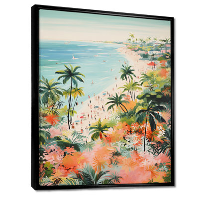 Scène de plage côtière pastel III - art mural de plage côtière pour le salon