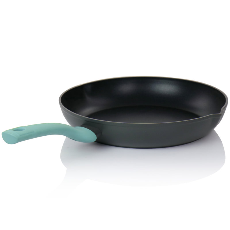 Poêle à frire antiadhésive en aluminium vert 9,5 pouces avec bec verseur Oster Rigby, Bleu
