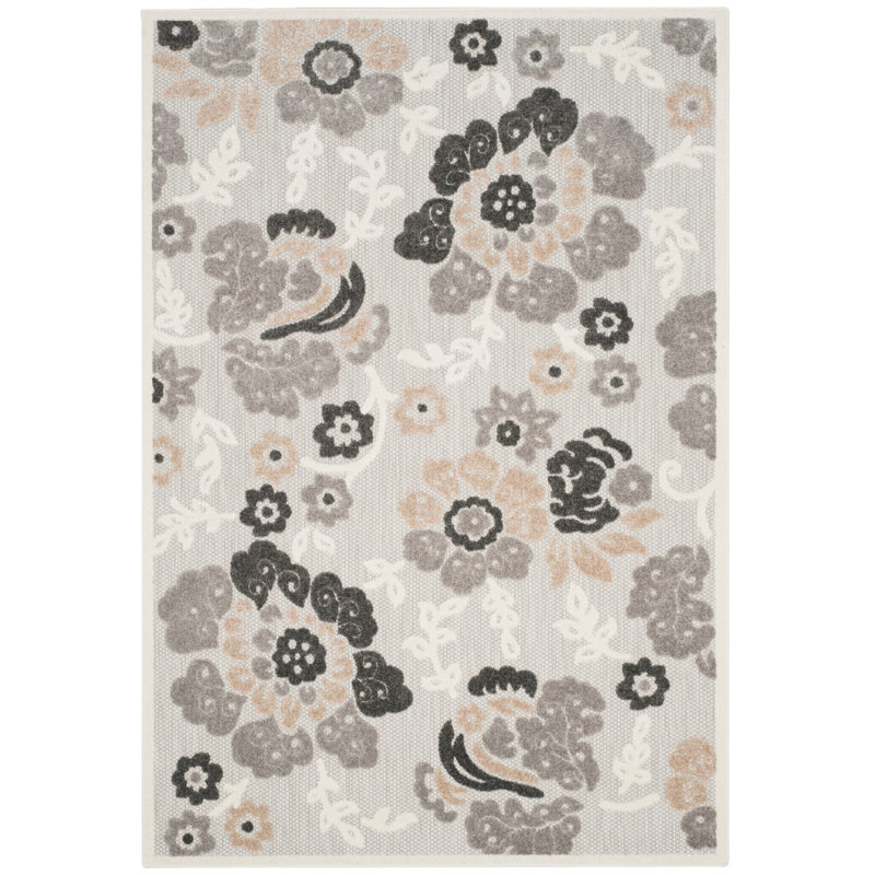 Roebuck Floral Hand Woven Indoor / Outdoor Area Rug, Rectangle 99 x 160cm