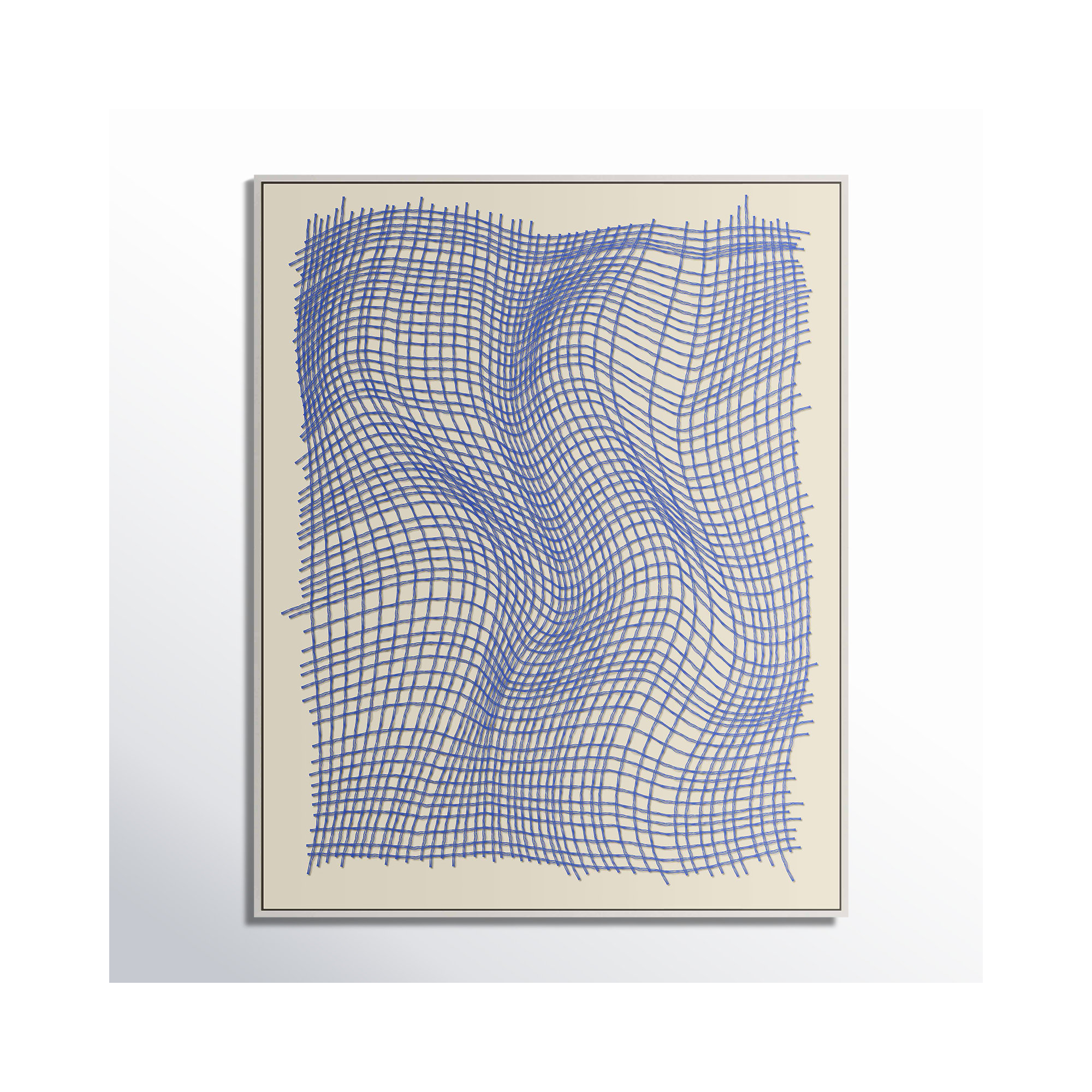 Netting 3 by Jacques Pilon, 50" H x 40" W x 1.25" D, White Single Structure Framed Canvas
