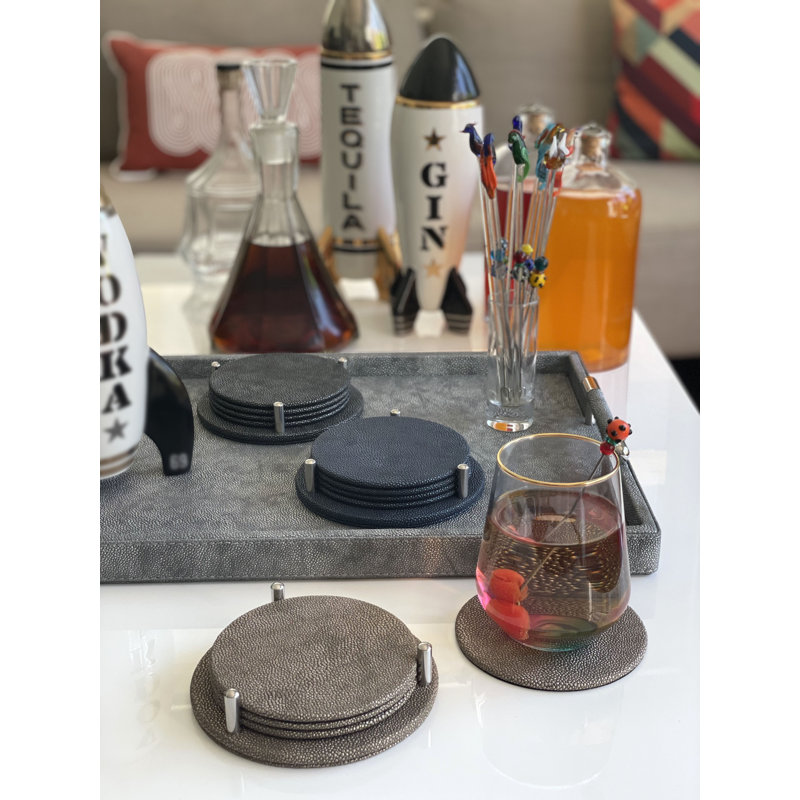 Stingray Rd Coaster Set, Charcoal