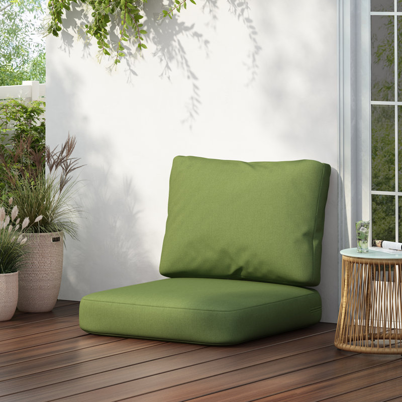  Ensemble de coussins de fauteuil club d'extérieur Noah avec rembourrage épais de 5 pouces, tissu hydrofuge, vert, Vert