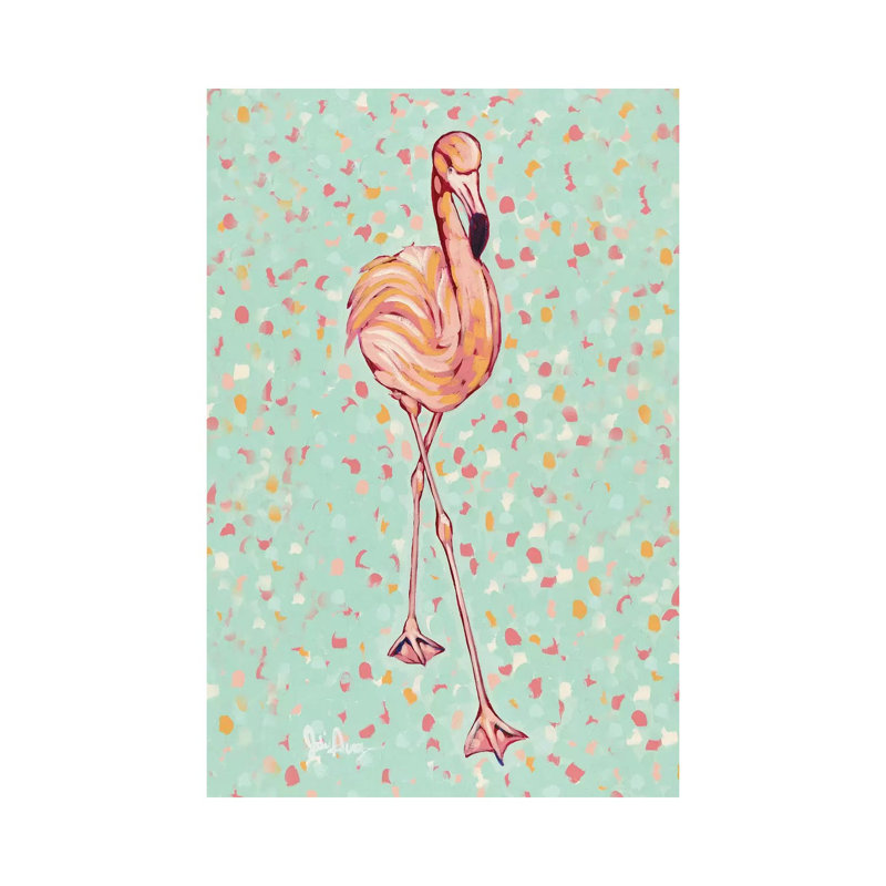 Flamingo Portrait II by Jodi Augustine - Painting on Canvas, 101.6cm H x 66.04cm W x 1.9cm D, Wrapped Canvas