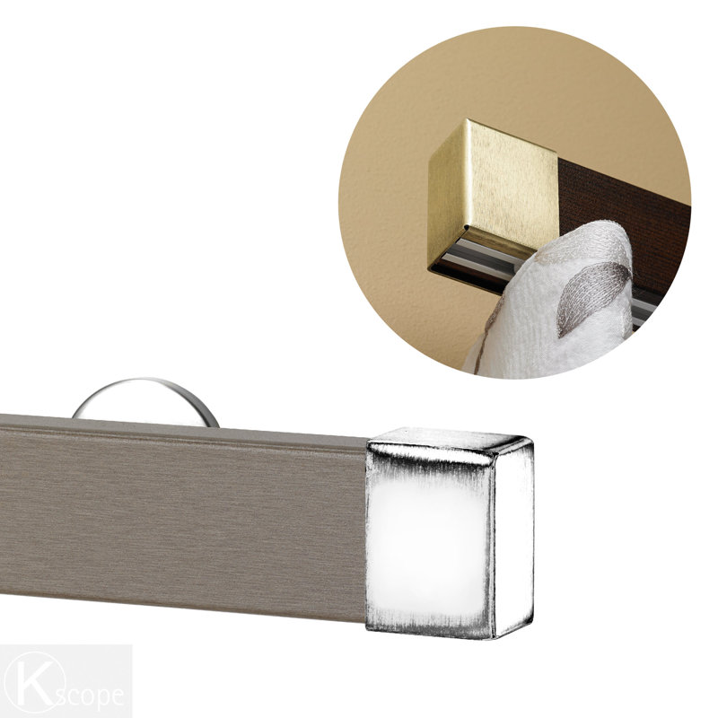 Single Curtain Rod, Chrome, 2" H x 84" W x 3.12" D