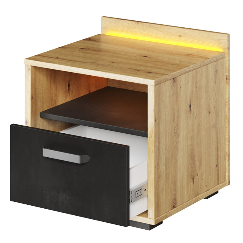 45cm W Manufactured Wood Bedside Table