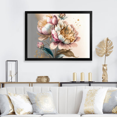 Lis péruvien rose et or I - reproduction sur toile