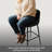 27.2" Upholstered Bar & Counter Stool with Back, 360° Swivel Modren Stools, Black Boucle-1280228071