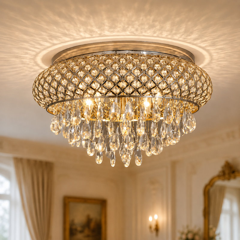 Lustre tambour Delainy, Chrome chrome