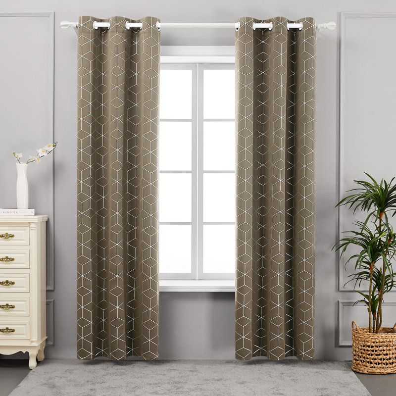 Bost Room Darkening Thermal Curtains, Taupe, Width 117 x Drop 183 cm