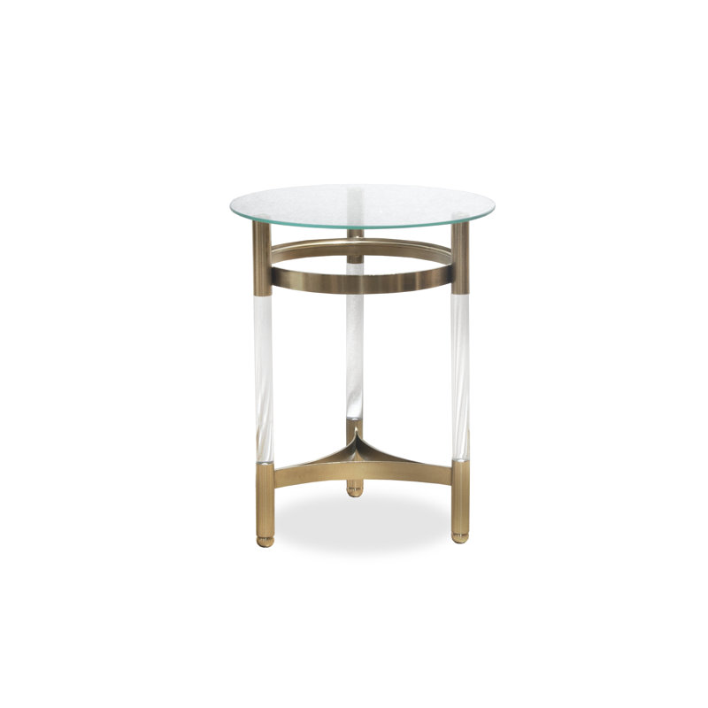 Laterese Mirrored Glass Top End Table