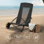 Chaise de plage portable pour adultes Capacité de charge de 330 lb, dossier haut, porte-gobelet, poids léger, robuste