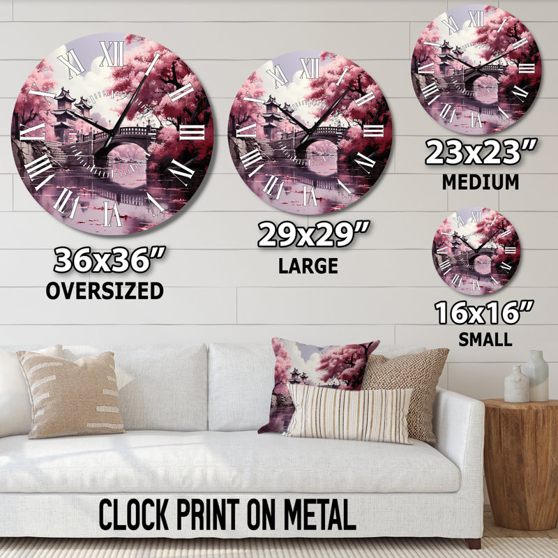 Horloge murale Japon Art Cherry Blossom, Médium