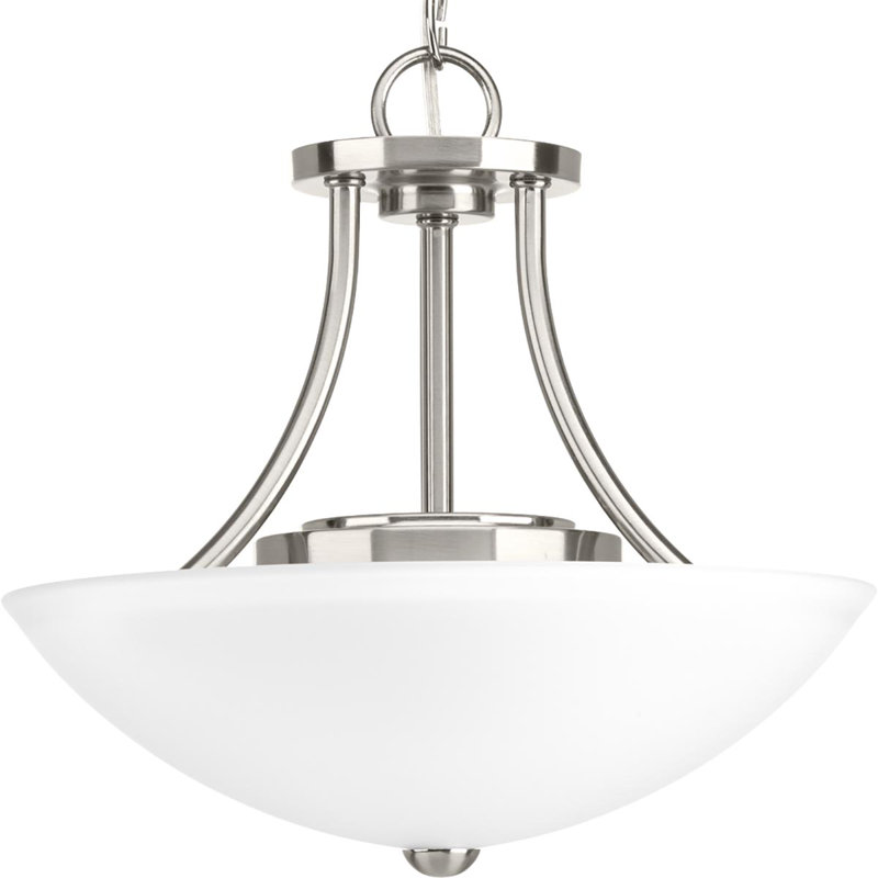 Carilynn Glass LED Semi Flush Mount, Brushed Nickel
