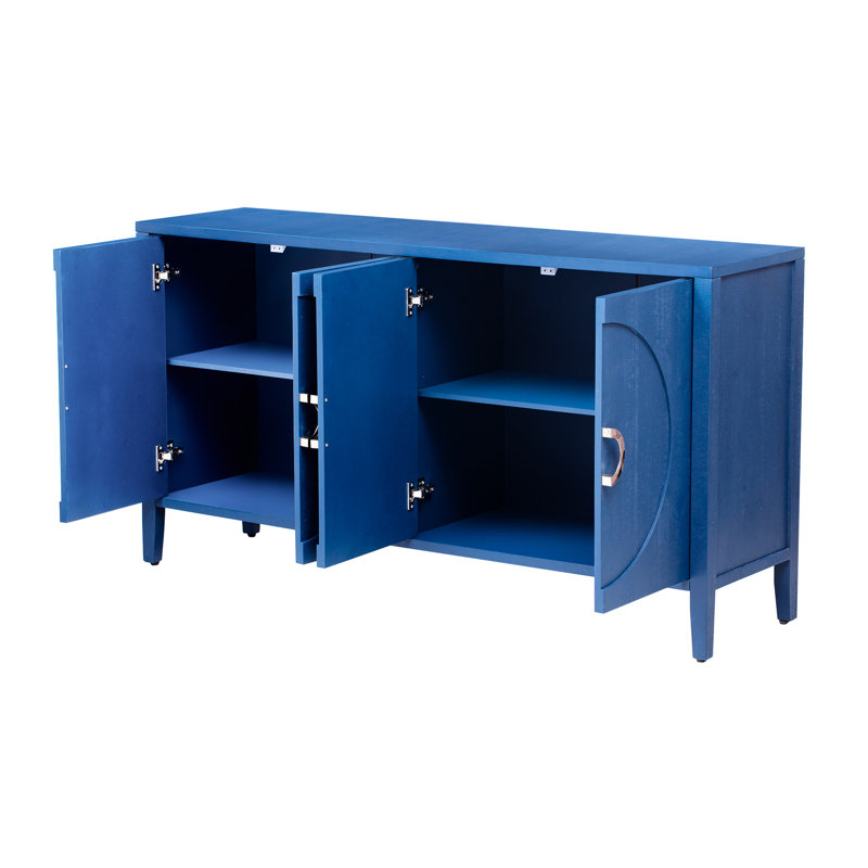 Buffet avec 4 portes et pieds robustes, Navy Blue