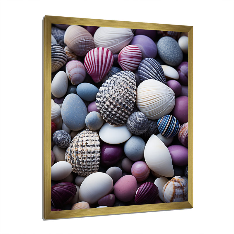 Beach Shells And Shadows II " Beach Shells And Shadows II ", Gold Picture Framed, 32" H x 24" W x 1" D