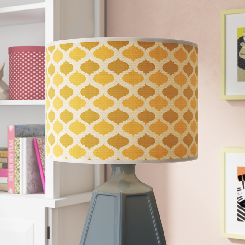 8'' H Paper Drum Lamp Shade, Beige/Yellow