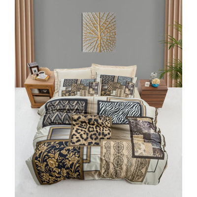 East Urban Home Microfiber and Sateen Duvet Cover Set with Pillowcases
