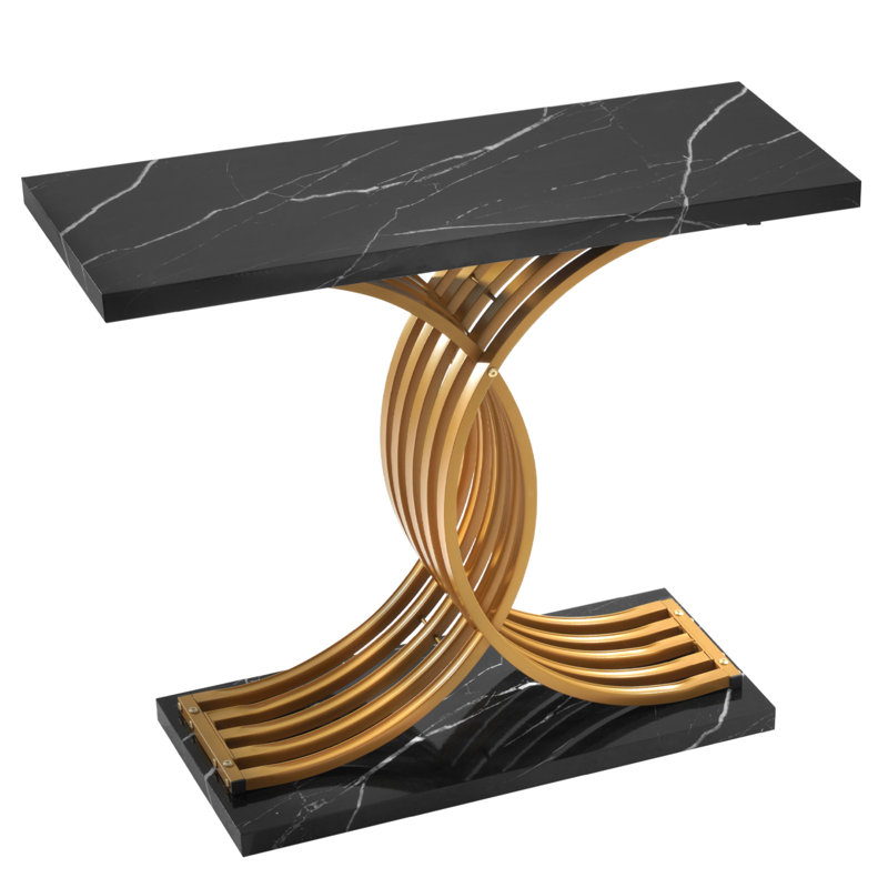 100.08 cm W Steel Top Console Table