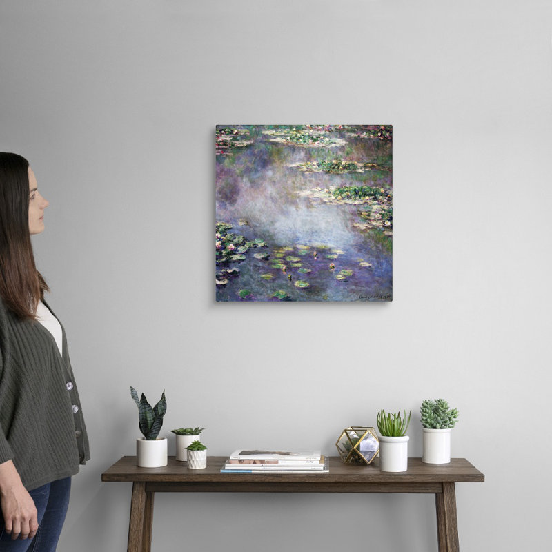 "Nymphéas" par Claude Monet, reproduction d’art sur toile, Toile tendue, H 20 po x l 20 po x P 1,25 po