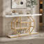 Table d'appoint 70,9 po, canapé doré moderne derrière le canapé avec rangement à 4 niveaux, table d'appoint en faux marbre blanc pour le salon, le couloir et l'entrée