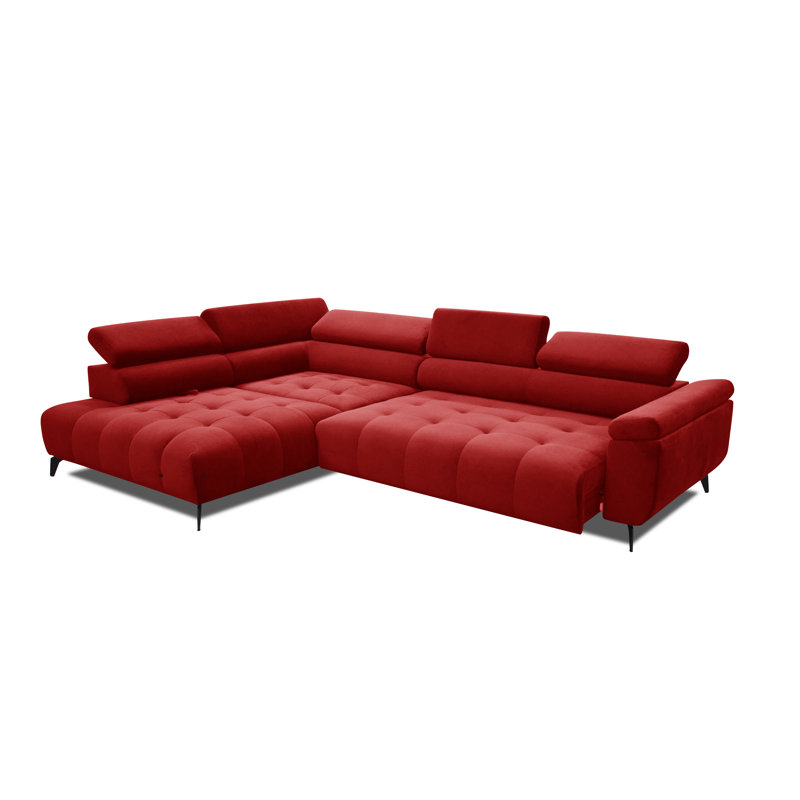 Temecia 3 Seater Corner Sofa , Red, Left Hand Facing