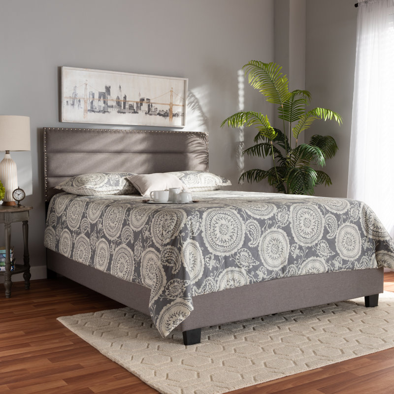 Lit tapissier standard Etalo, Gris, Grand
