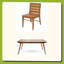 Ensemble de salle à manger 7 pièces pour l'extérieur, table de salle à manger en bois massif de 69 po et 6 chaises de salle à manger en bois d'acacia avec finition teck, dossier incurvé ergonomique