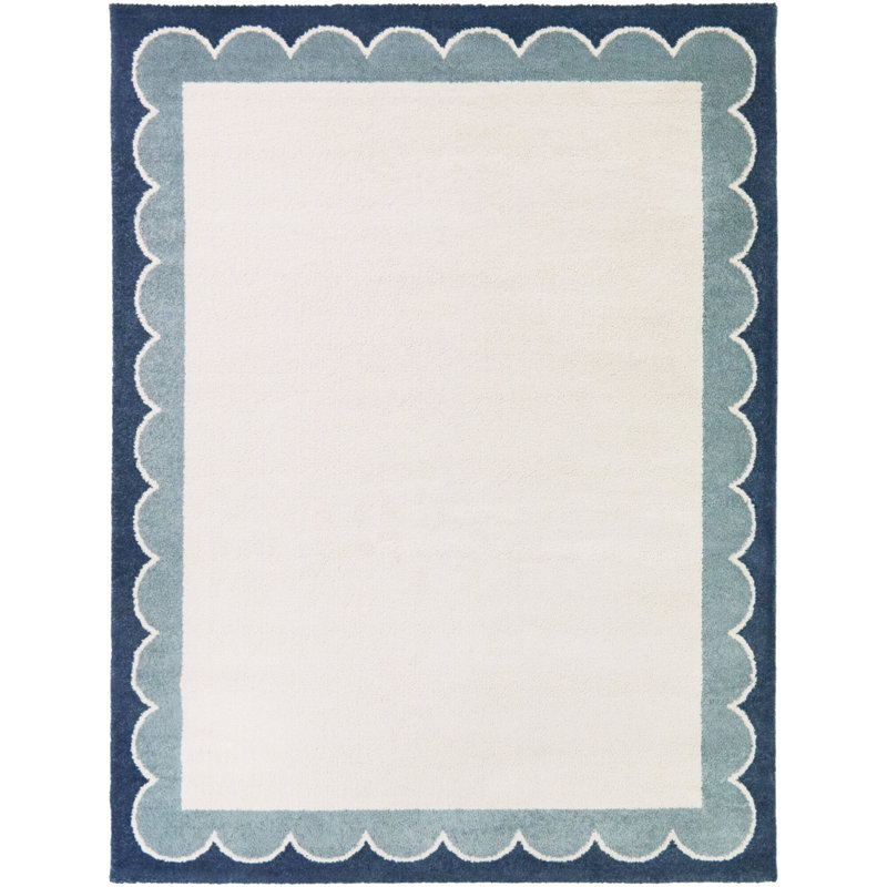 Caldeira Light Blue Kids Scalloped Area Rug, 7'10" x 10'