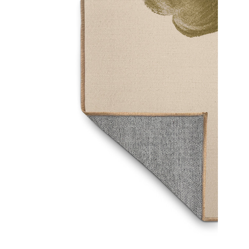 Machine Washable Balbo St Patties Modern & Contemporary Abstract Rug in Beige – LightBrown Binding, 4x6