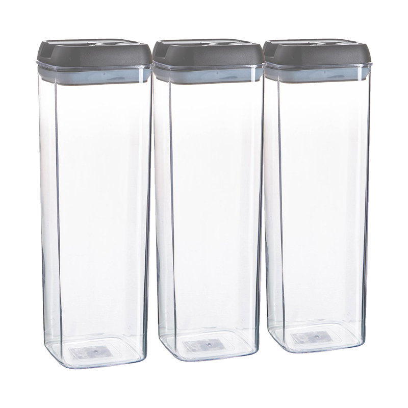 Argon Tableware - Food Storage Containers with Flip Lock Lid, 30.5cm H x 10cm W x 10cm D, Grey