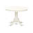 5 Piece Dining Set Includes a Round Dining Room Table with Pedestal and 4 White Faux Leather Upholstered Parson Chairs, 42x42 Inch, Linen White-1289280043-1289280042-1222778961