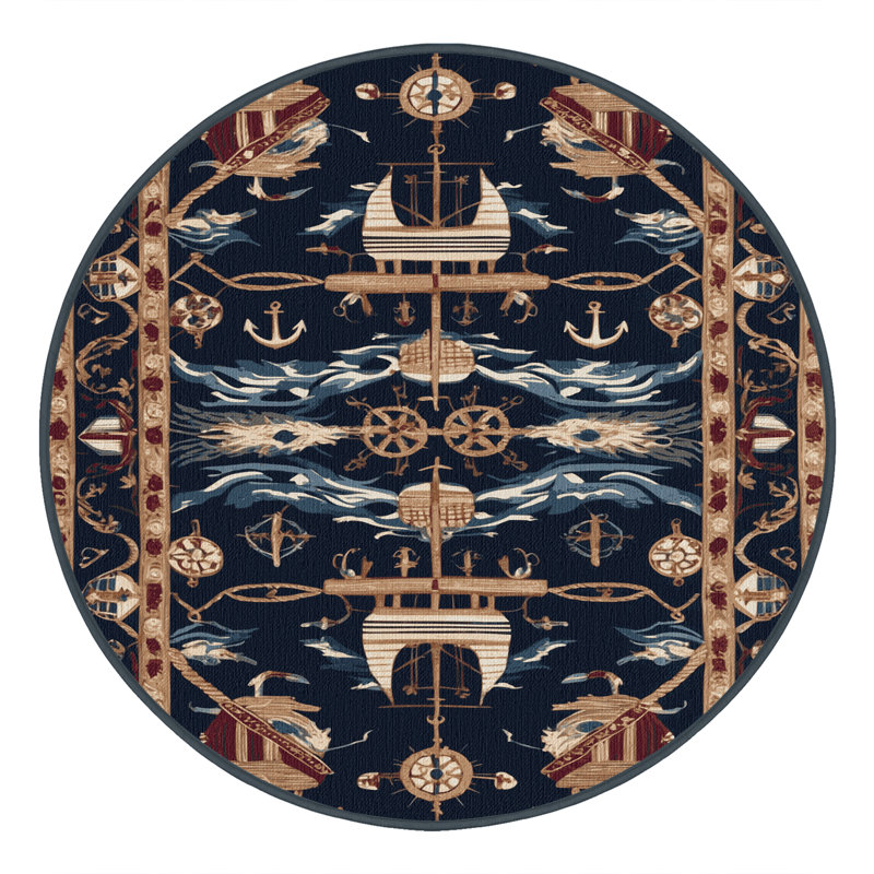 Machine Washable Persian Gray Area Rug, Round 3'