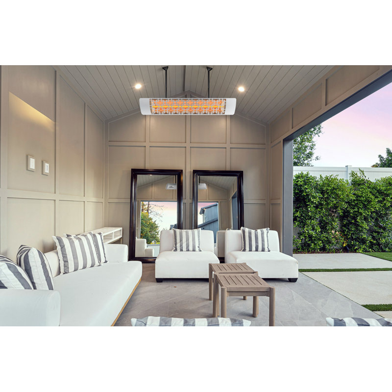 Chauffe-terrasse électrique à élément simple 39 watts Eurofase 2000 Watts, Blanc