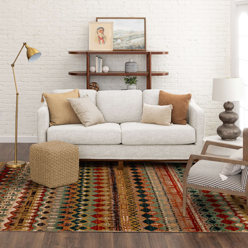 Spice Market Saigon Plush Pile Stain/Fade Resistant Polyester Woven Southwestern Indoor Area Rug, Rectangle 8' x 11'