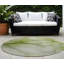 Tapis d'intérieur rond lavable abstrait vert olive 8 pi HomeRoots