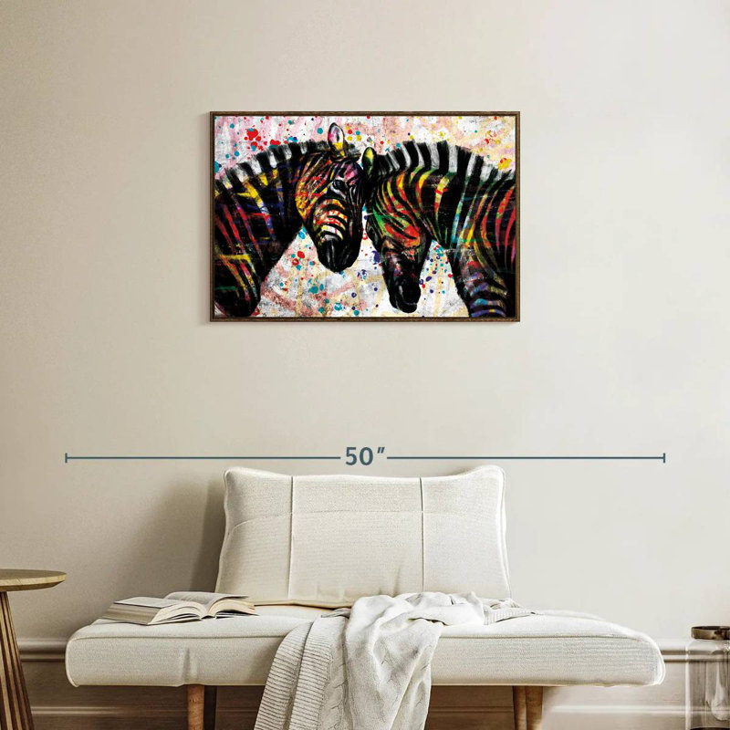 Peindre les zèbres, Cadre flottant noyer, 31 po x 21 po