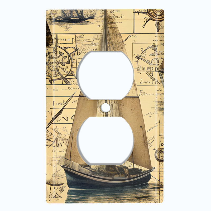 Copper Rust Patina Teal Print 1 - Gang Duplex Outlet Standard Wall Plate