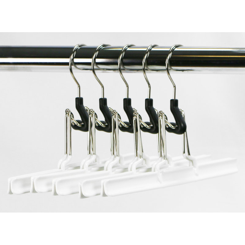 Cintre en métal antidérapant pour jupe / pantalon, Blanc