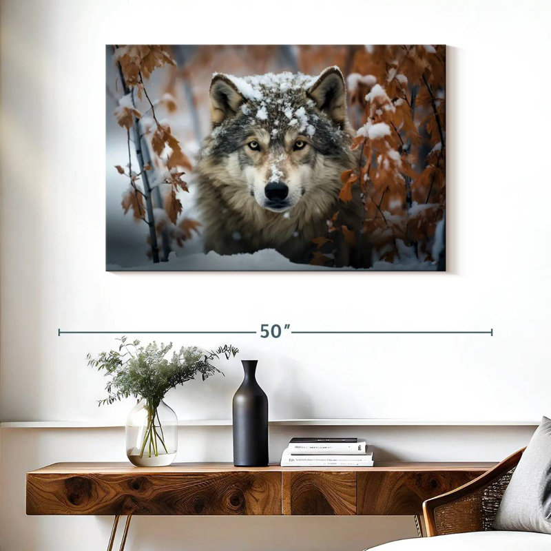 Brampt Gray Wolf In The Snow, 26" H x 39" W