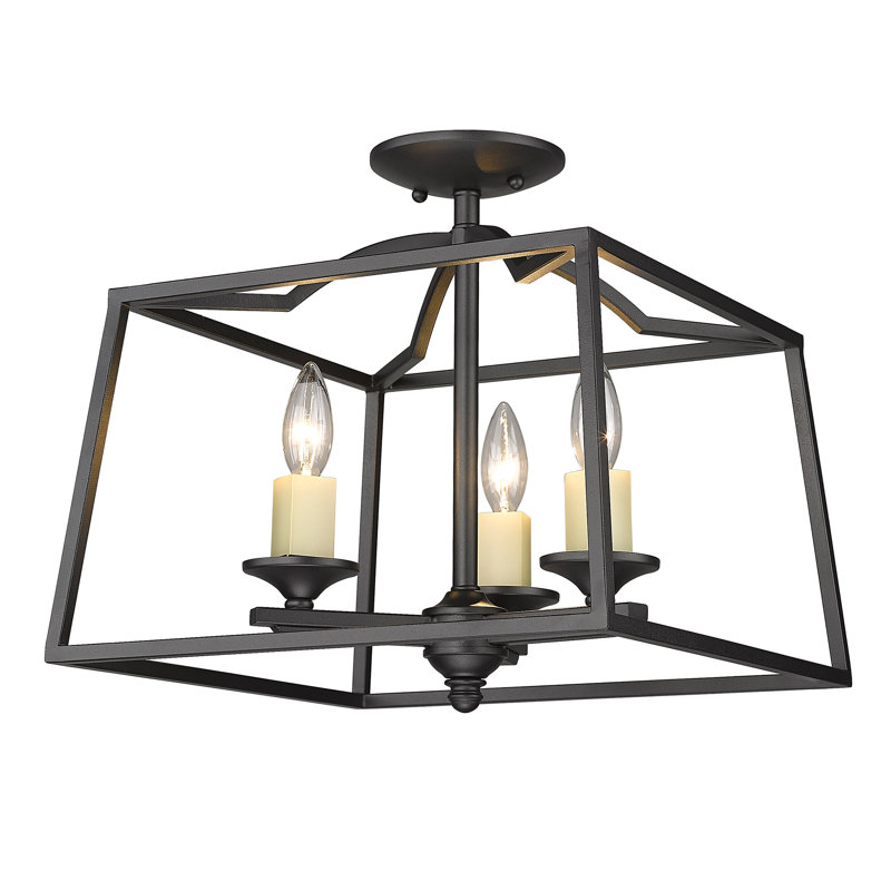 Grekin Semi Flush Mount, Natural Black