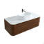 Meuble-lavabo de 48 po avec lavabo, armoire murale en noyer avec porte-serviettes gratuit, conception de lavabo simple en céramique rayée ovale blanche, sans drain et robinet, pré-assemblé-150221803-150221804