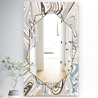 Marbled Diamond Traditional Accent Mirror