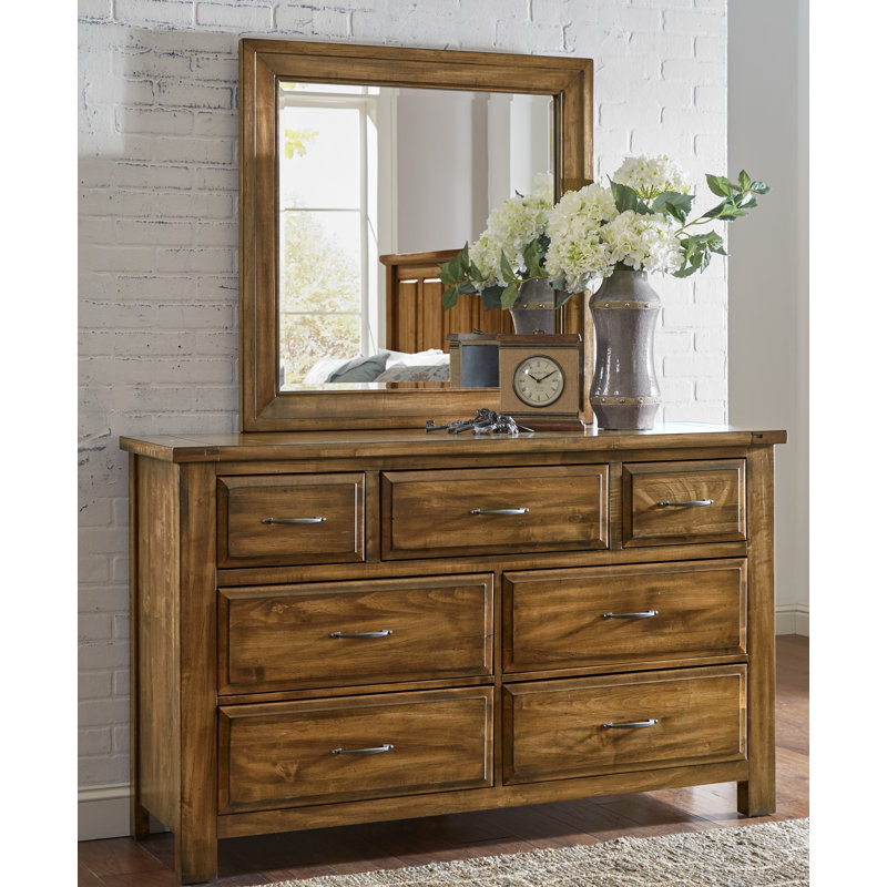 Commode 7 tiroirs avec miroir Nixa, Antique Amish