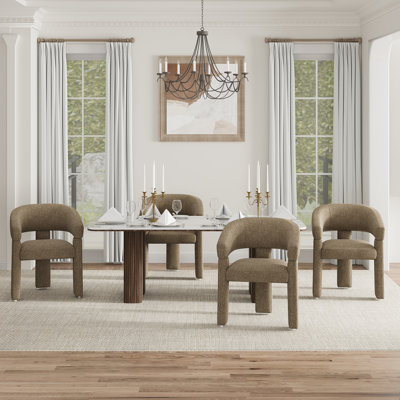 Upholstered Barrel Dining Arm Chair