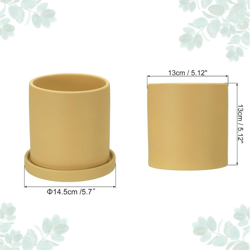 Yellow Ceramic Plant Pot