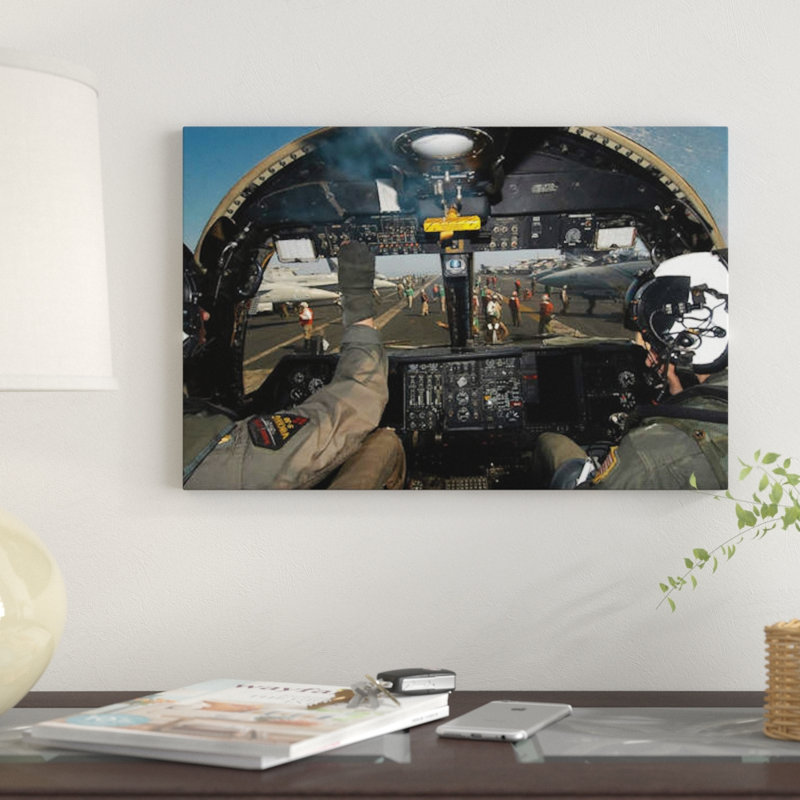 Reproduction de photo sur toile, "une vue de la position de la coordonnateur à bord d’un avion en marine viking us"